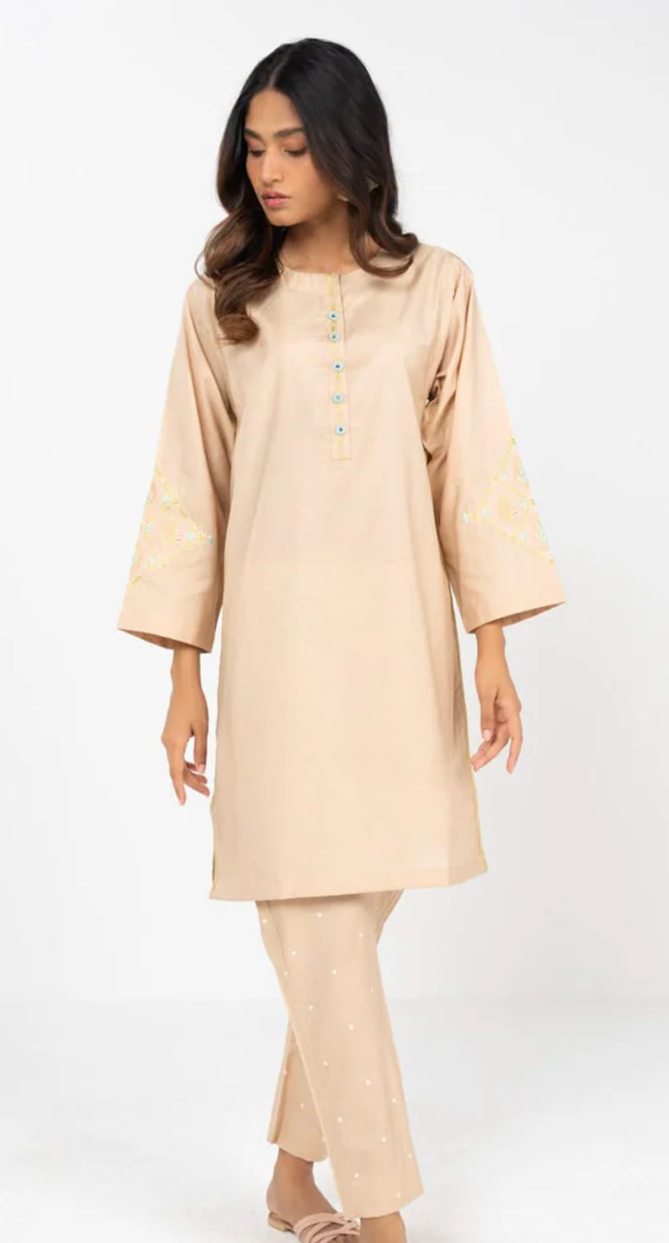 ALKARAM 2pc STITCH/ beige-121