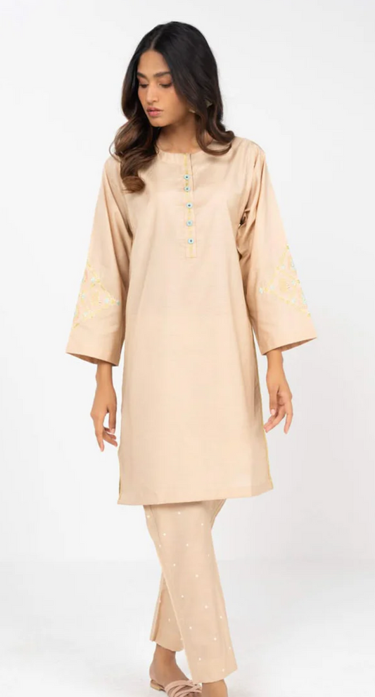 ALKARAM 2pc STITCH/ beige-121