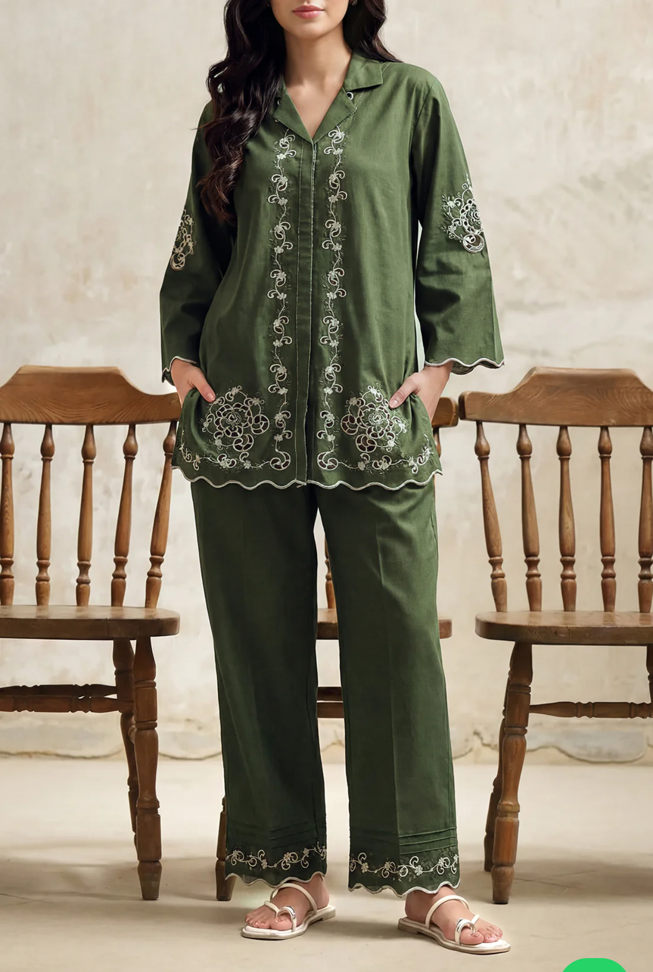 SAYA 02 PC STITCH SUIT /green 0012