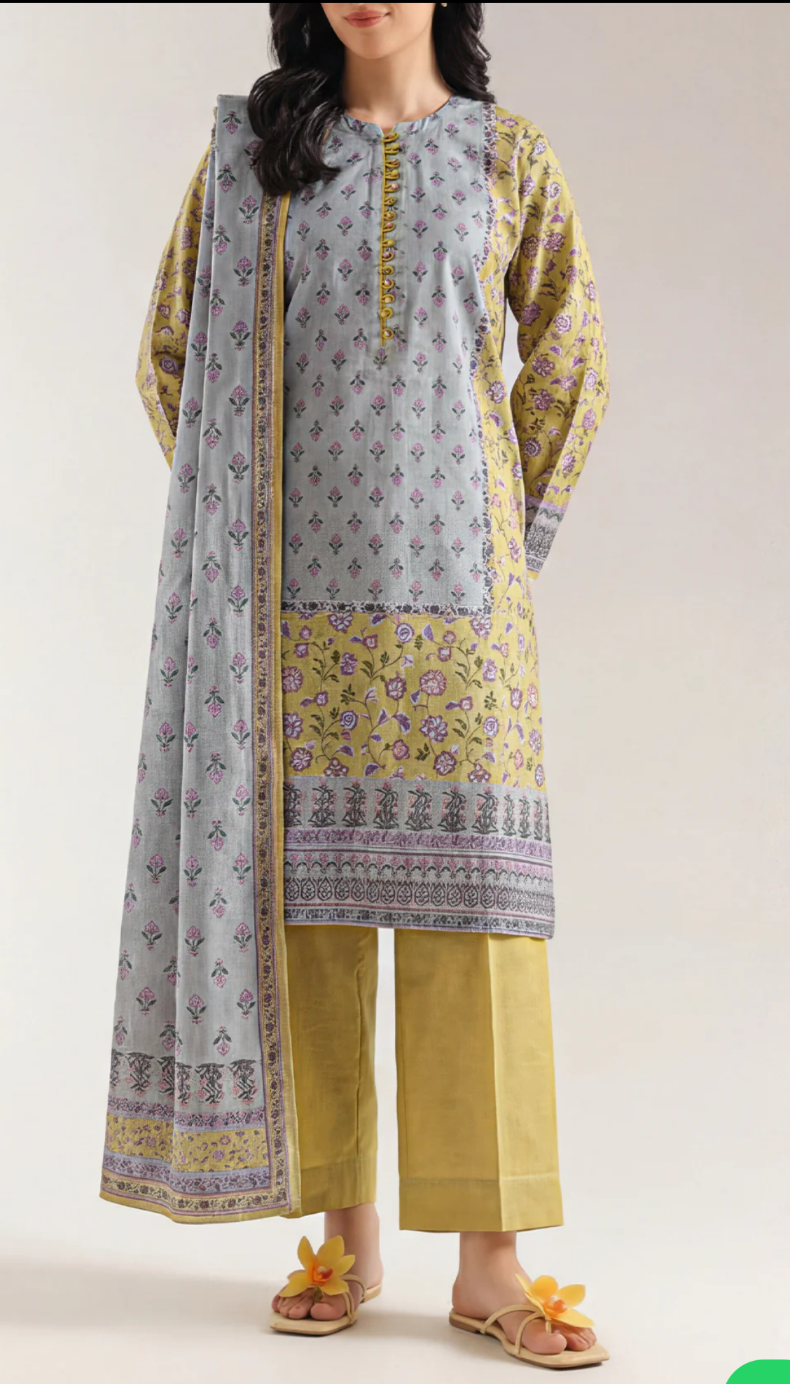 SAYA 03 PC STITCH SUIT / MUSTARD -773