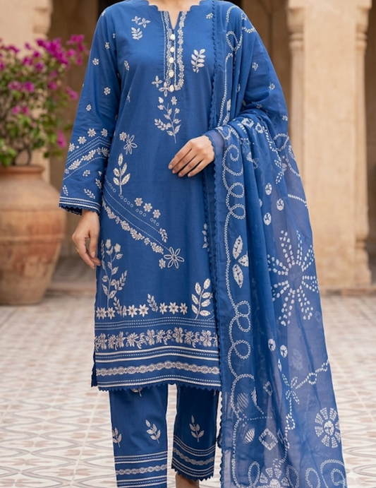 J. 03 PC STITCH SUIT /BLUE 0101