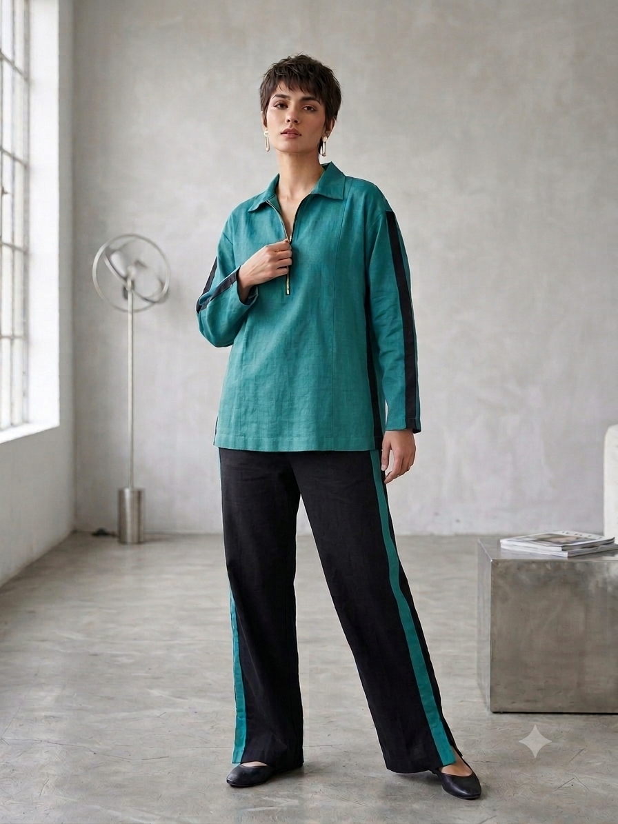 ZELLBURY 02 PC STITCH SUIT /green 213