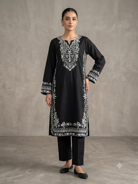 ETHNC 2pc STITCH Lawn /Black 023