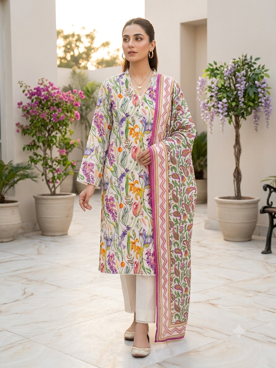 ZELLBURY 02 PC STITCH SHIRT DUPPATA / 0090782