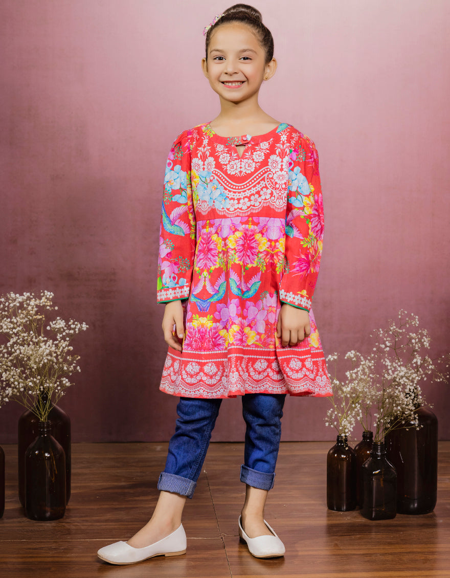 J. 01 PC STITCH KURTI GIRLS / MULTI