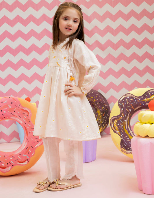 J. 01 PC STITCH KURTI GIRLS / PEACH