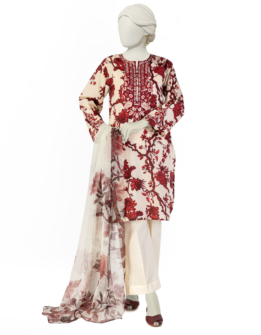 J. 03 PC STITCH SUIT / CREAM