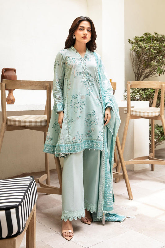 MARIA. B LAWN 03 PC UNSTITCH SUIT / SEA GREEN