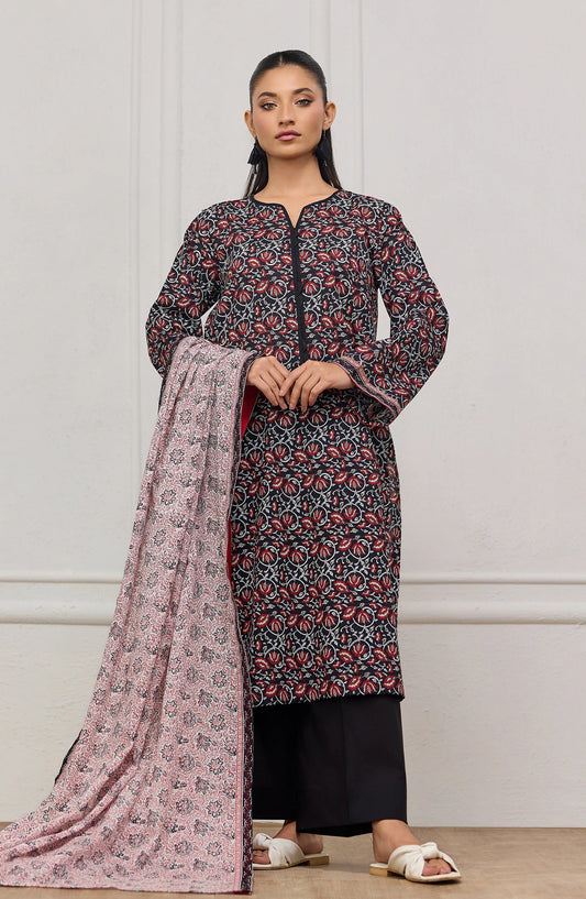 ORIENT LAWN 03 PC  UNSTITCH SUIT / BLACK-20595