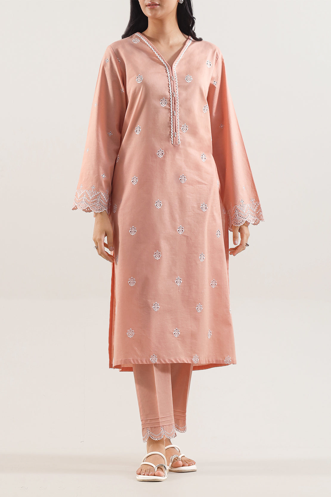 SAYA 02 PC STITCH SUIT  /  PEACH