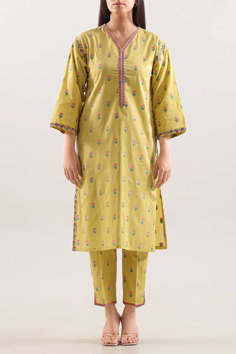 SAYA 02 PC STITCH SUIT / YELLOW -972