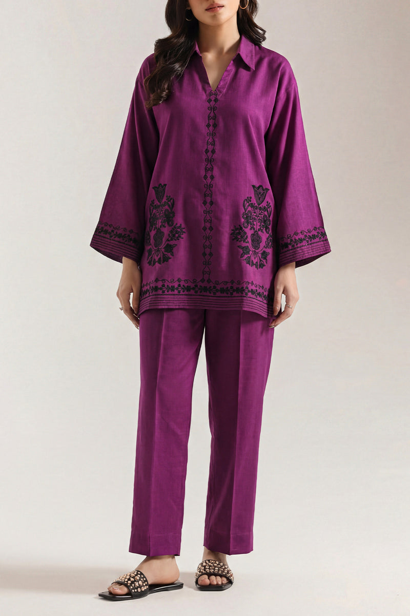 saya 02 pc stitch suit . purple -1309