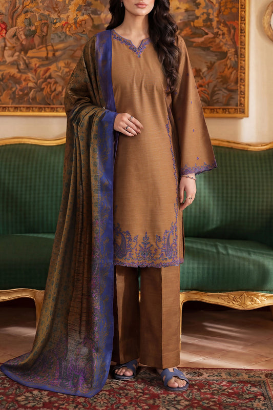 SAYA 03 PC STITCH SUIT / BROWN -233