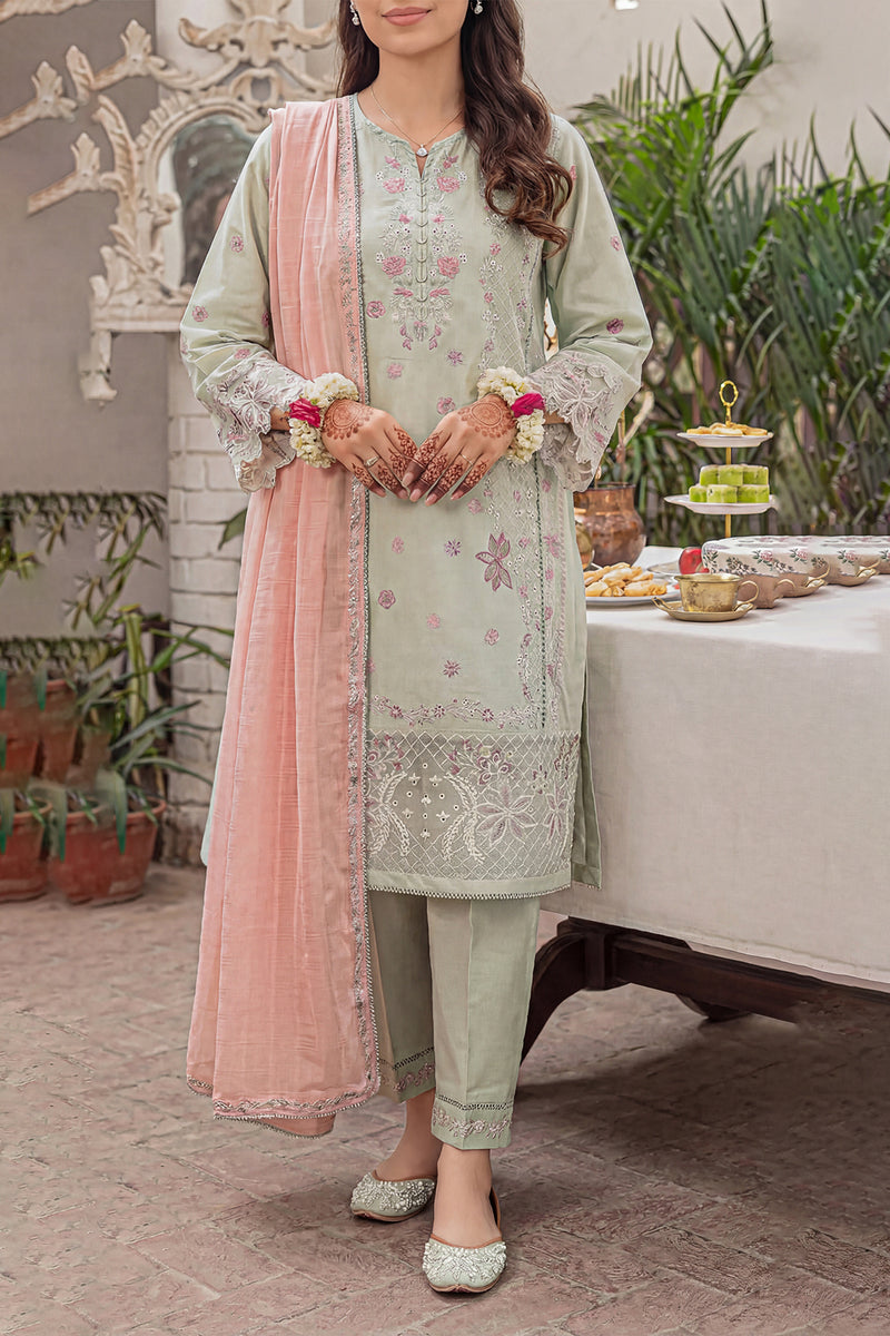saya 03 pc stitch suit / light green -209
