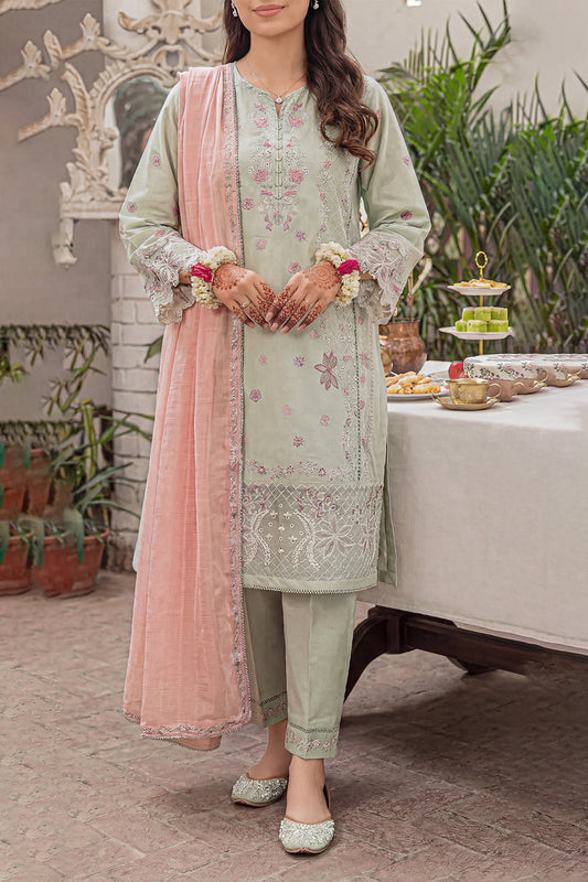 saya 03 pc stitch suit / light green -209