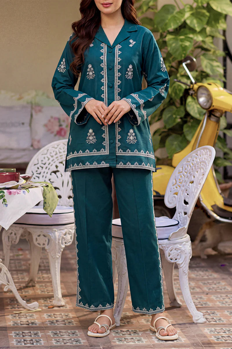 ZELLBURY 02PC STITCH S+T/GREEN-1077