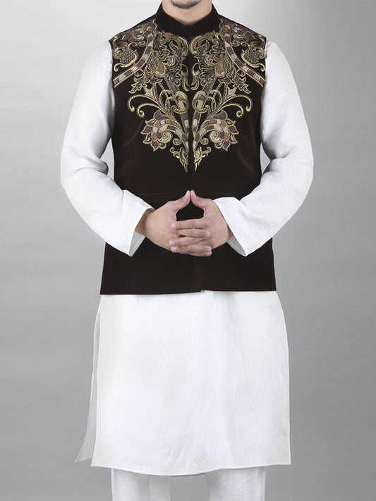 ALMIRA 01 PC WASTCOAT VELVET / BROWN