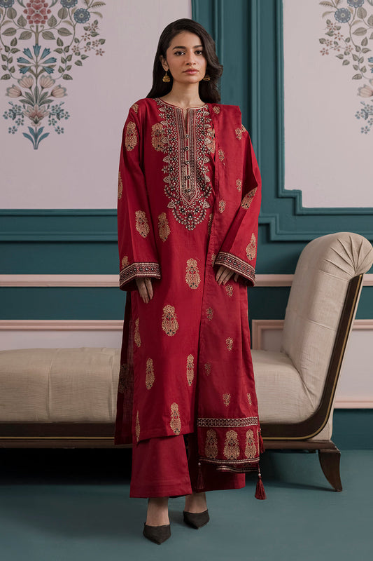 ZELLBURY 03 PC STITCH SUIT / MAROON