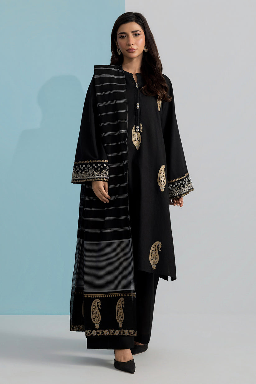 ZELLBURY 02 PC STITCH SHIRT DUPPATTA / BLACK -2422256