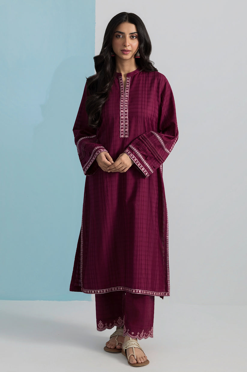 ZELLBURY 02 PC STITCH SHIRT TROUSER / MAROON