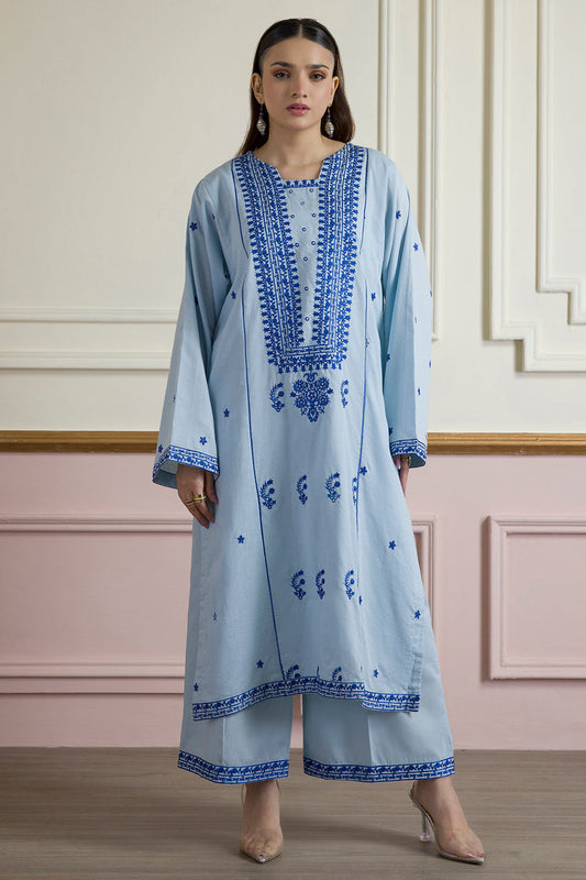 ZELLBURY 02 PC STITCH SUIT / SKY BLUE -0135334