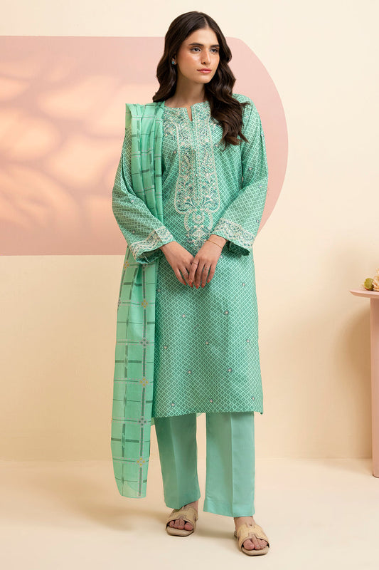 zellbury 03 pc stitch suit / sea green -366