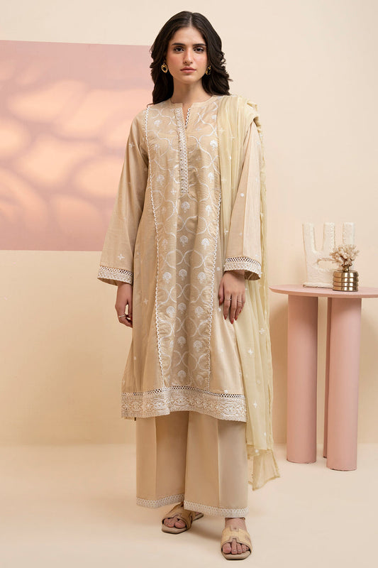 ZELLBURY 03 PC STITCH SUIT /CREAM