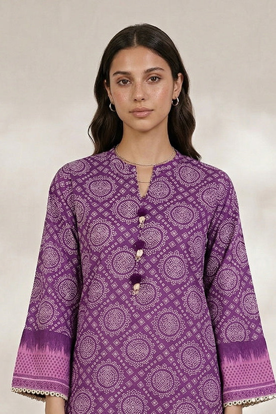 ZELLBURY 01 PC STITCH KURTI / PURPLE-2611907