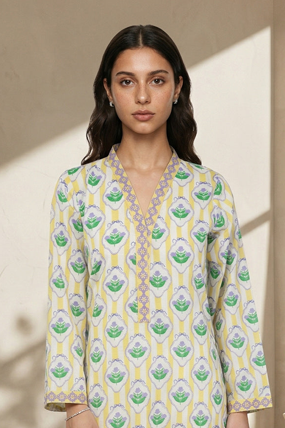 zellbury 01 pc stiytch kurti / yellow