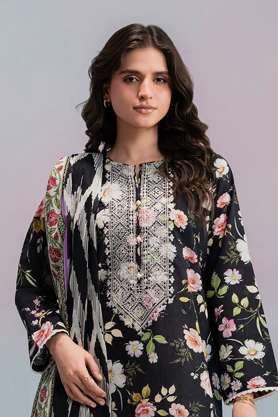 zellbury 02 pc stitch shirt duppata /black