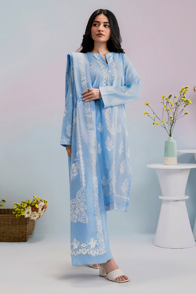ZELLBURY 03 PC STITCH SUIT / SKY BLUE