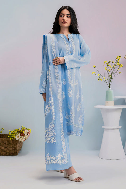 ZELLBURY 03 PC STITCH SUIT / SKY BLUE