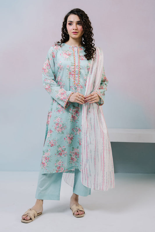 ZELLBURY 03 PC STITCH SUIT / SEA GREEN