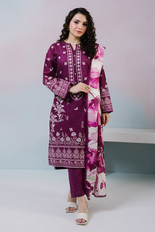 ZELLBURY 03 PC STITCH SUIT / PURPLE