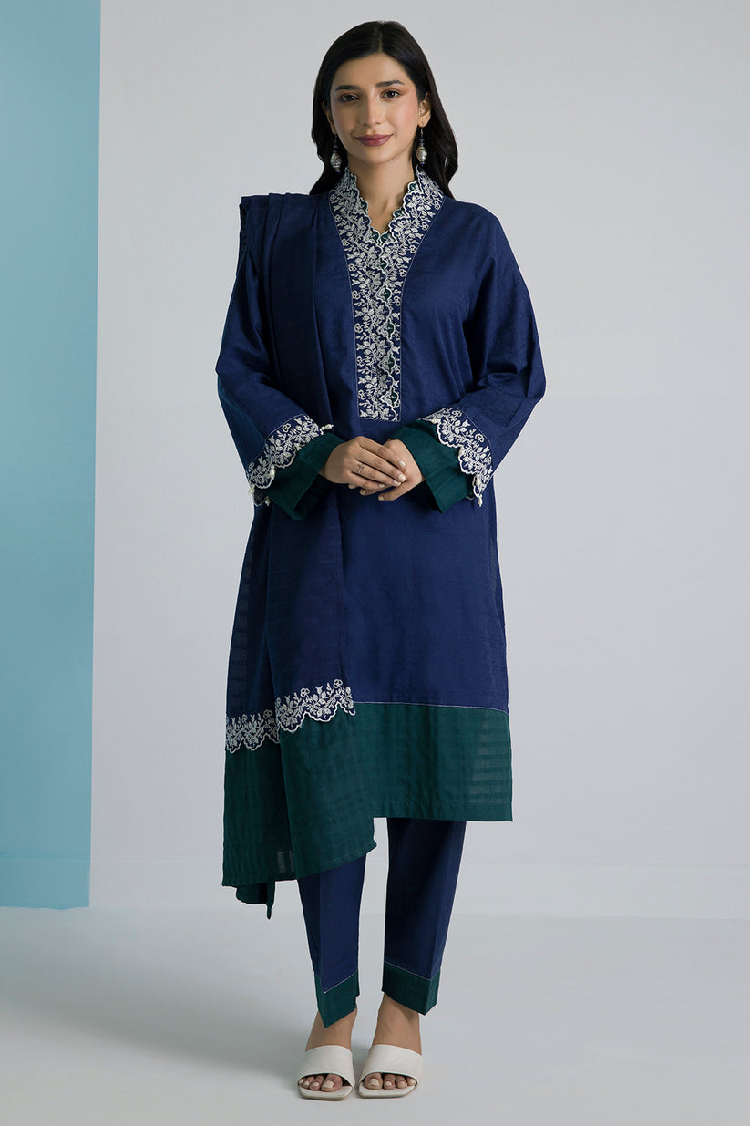 ZELLBURY 03 PC STITCH SUIT / NAVY BLUE-2433355