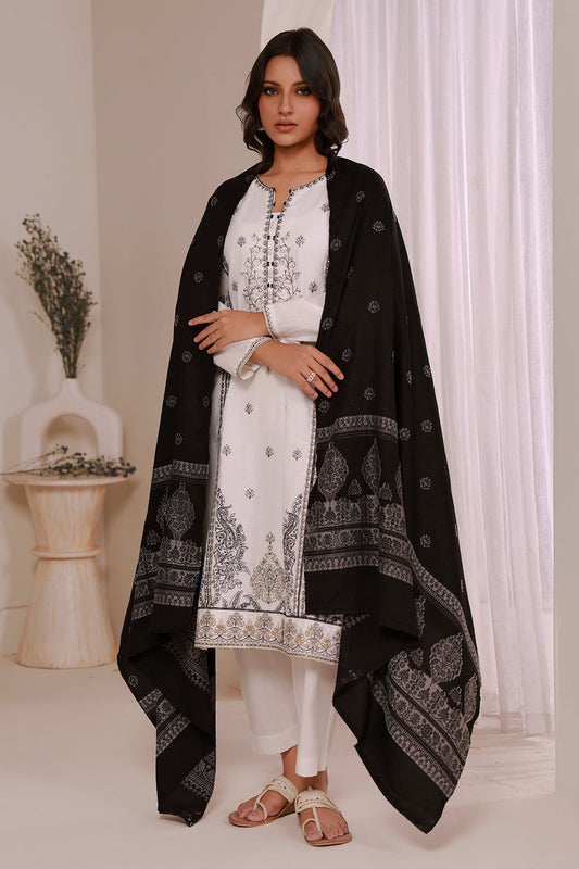 zellbury 03 pc stitch suit / white