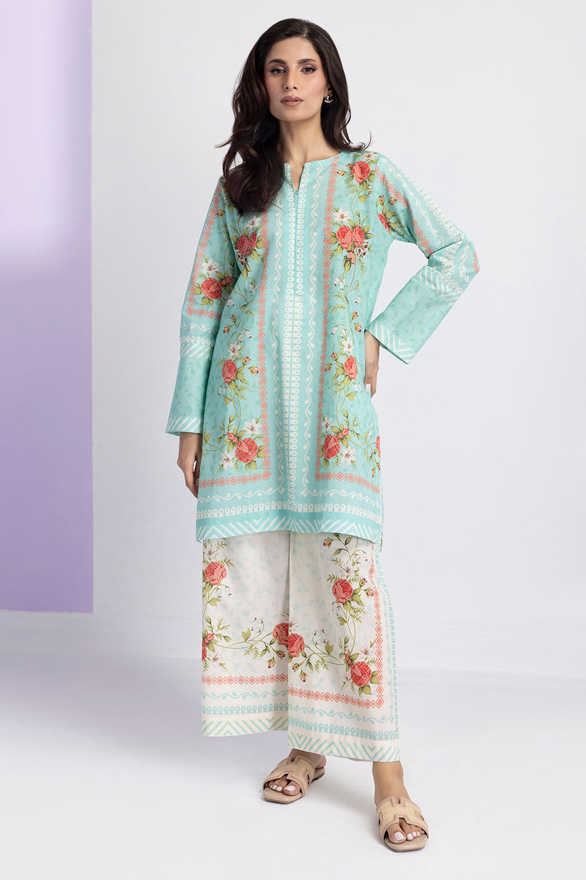 zellbury 02 pc stitch sirt trouser / sea green