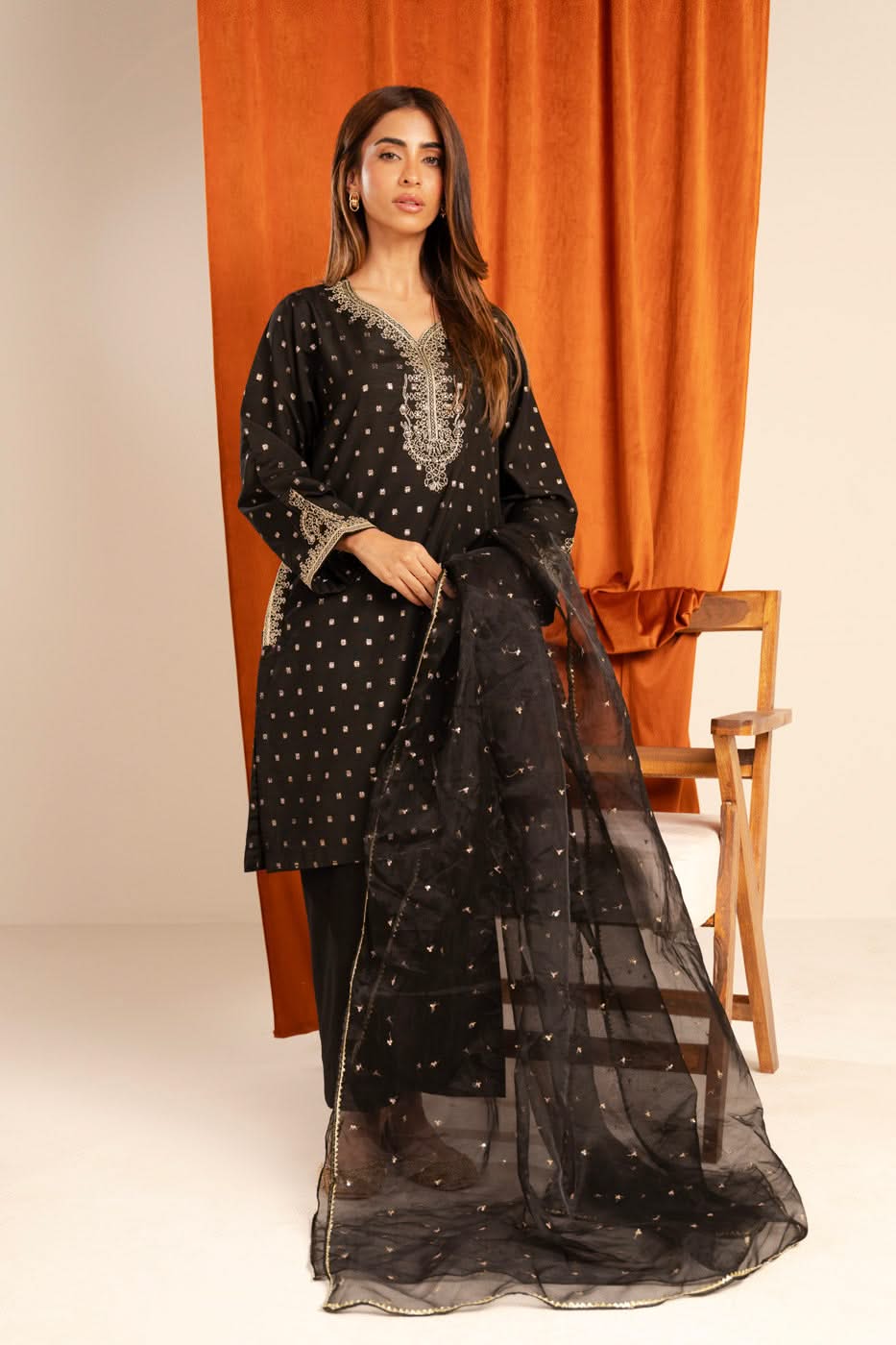 AL KARAM 02 PC STITCH SUIT / BLLACK -5980