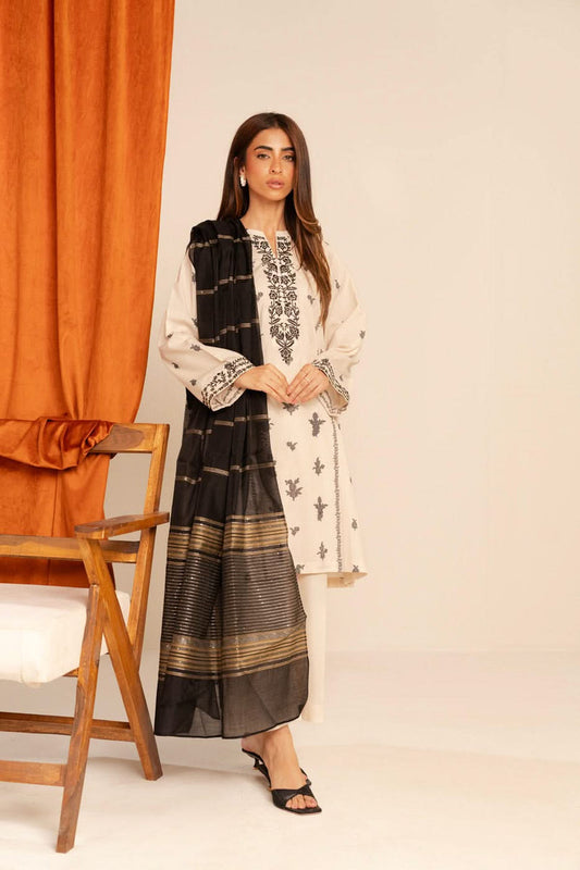 AL KARAM 02 PC STITCH SUIT / OFF WHITE