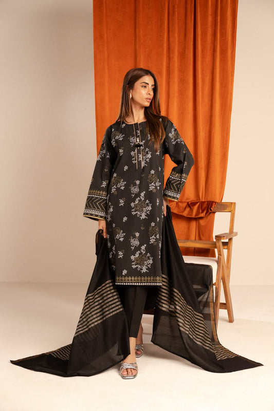 AL KARAM 02 PC STITCH SUIT / BLACK -5974
