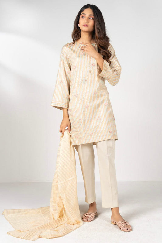 AL KARAM 02 PC STITCH SUIT / CREAM-5997