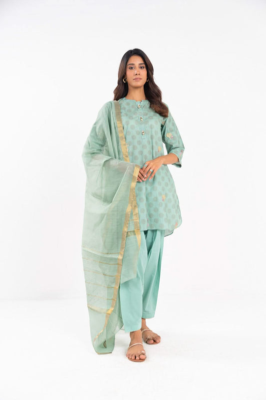 AL KARAM 02 PC STITCH SUIT / SEA GREEN -5774