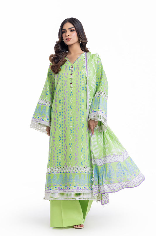 BONANZA 03 PC LAWN UNSTITCH SUIT / GREEN -SODA