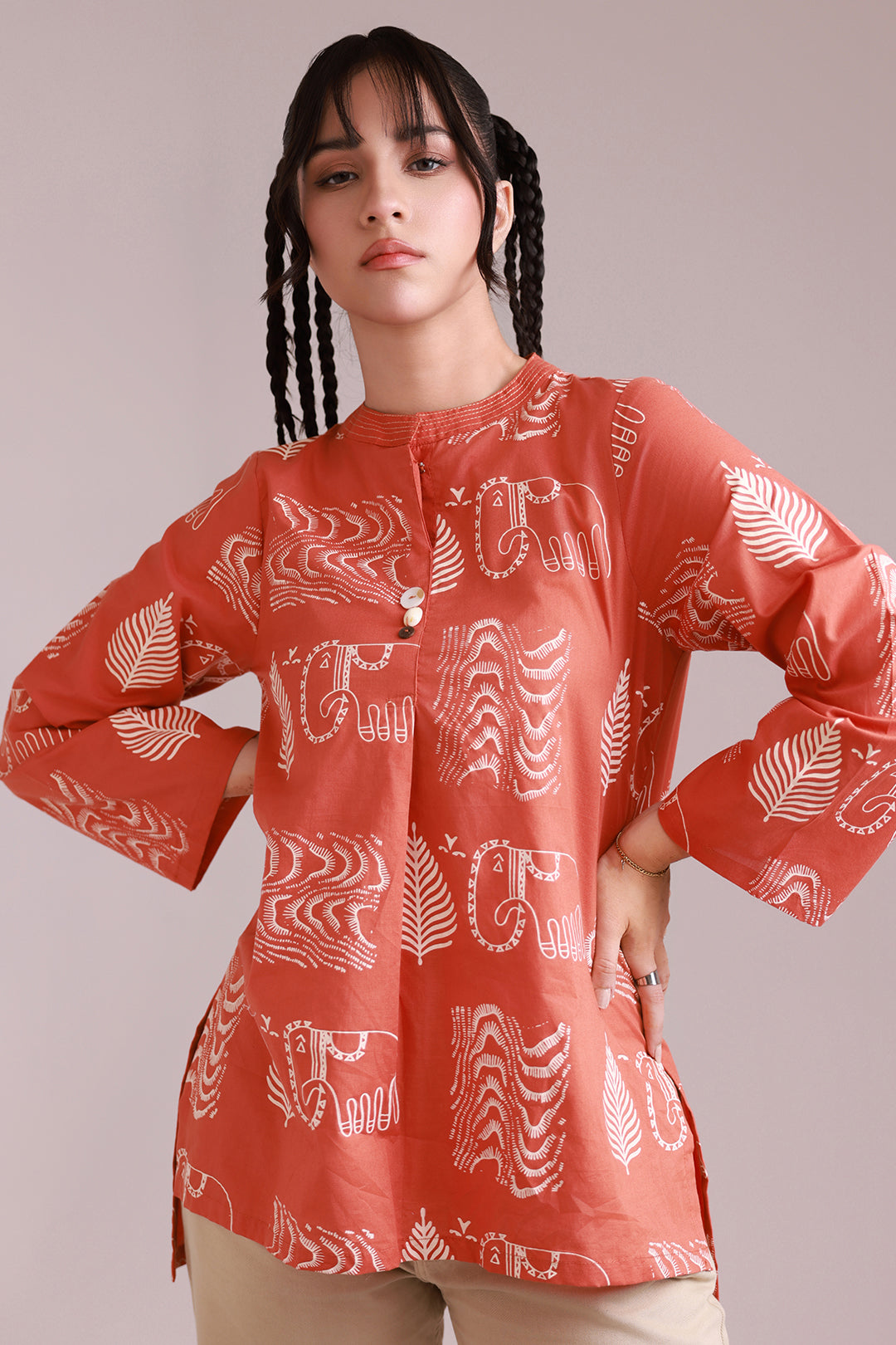 zellbury 01 pc stitch kurti / rust
