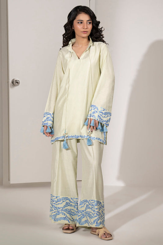 ZELLBURY 02 PC STITCH SHIRT TROUSER / LIGHT GREEN