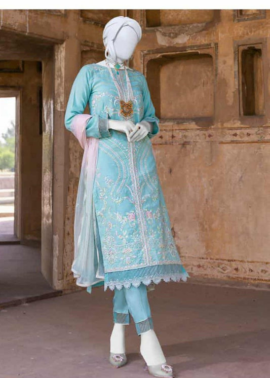 12/ 12 SALE J. 03 PC STITCH SUIT / MINT BLUE