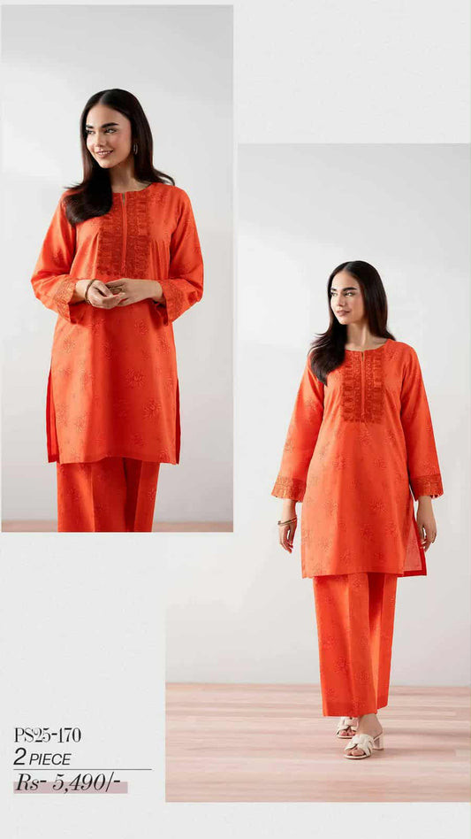 12/12 SALE NISHAT 02 PC STTCH SUIT / RED