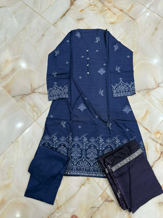 TAWAKAL 03 PC STITCH SUIT / NAVY BLUE