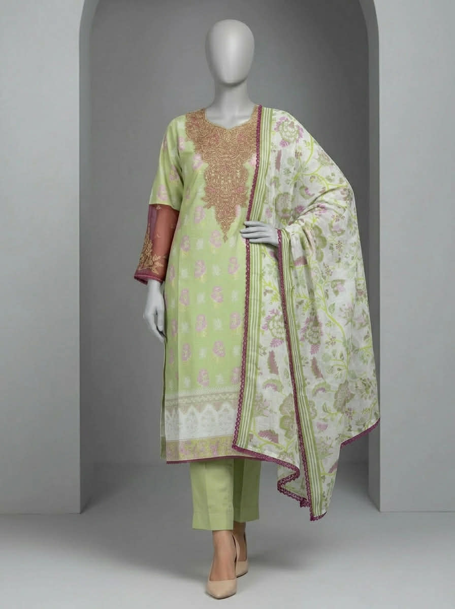 j. 03 pc stitch suit / light green