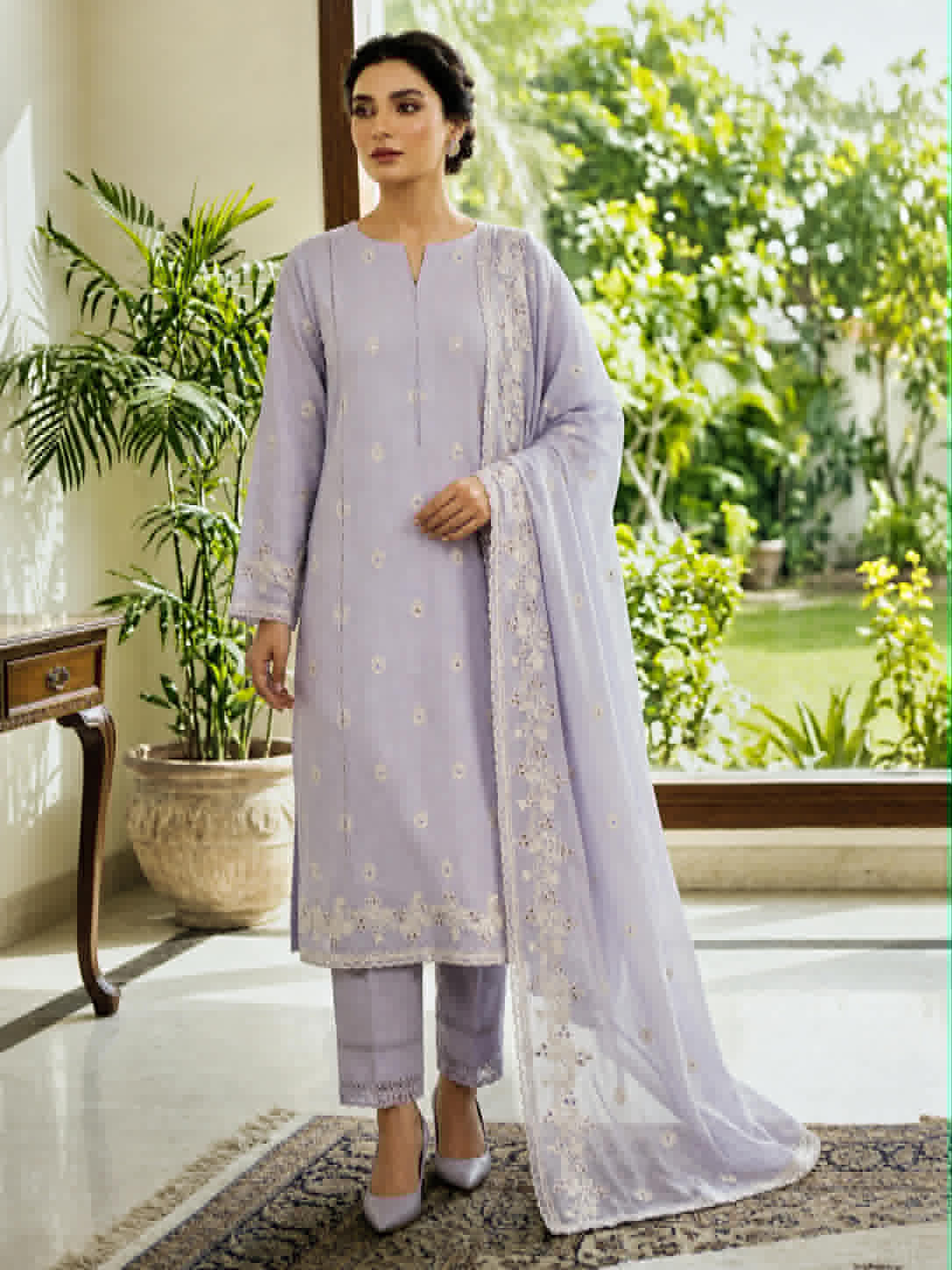 AL KARAM 03 PC UNSTITCH EMBRO / GRAY